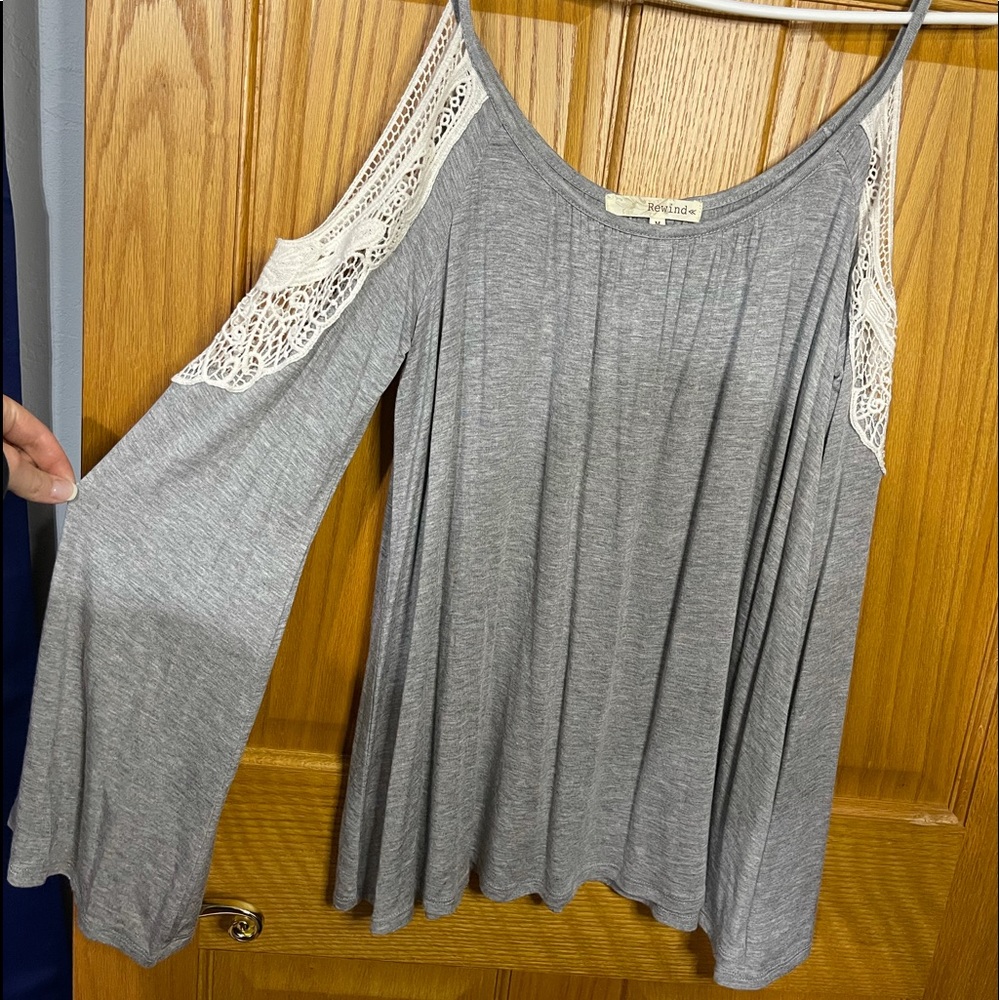 Grey off the shoulder top